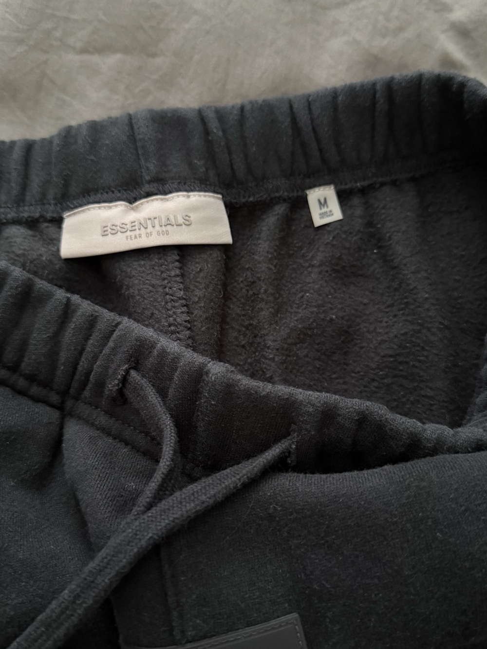 Essentials Black Drawstring Sweatpants - Picture 3 of 4